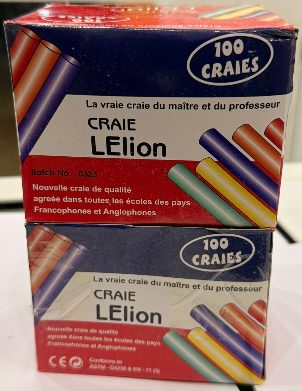 Paquet de craies couleur ordinaire