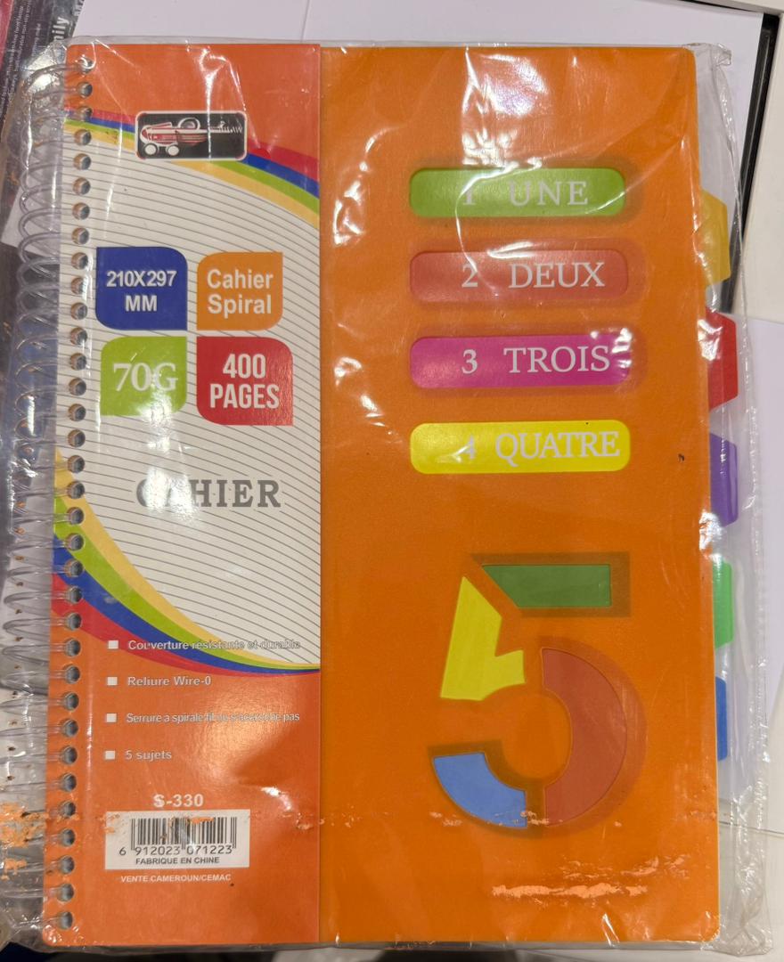 Cahier spirale 400 pages